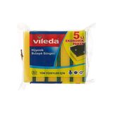 Frefly Store Vileda Düz Hijyenik Bulaşık Süngeri, 5'li Ekonomik Paket, Yeşil