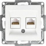 Frefly Store Visage Ikili Data Prizi (2 x RJ45 Cat6), Beyaz (Mekanizma + Tuşkapak)