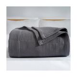 Frefly Store Waffle Desenli Pike Yatak Örtüsü Koyu Gri, Tek Kişilik Pike 160X230 Cm, 100% Pamuk, Hafif 4 Mevsim Kullanım - 001-Renkli - 10 x 10 cm