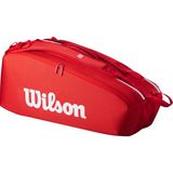 Frefly Store Wılson 2025 Süper Tur Kırmızı Tenis Raketi Çantası - Kırmızı/beyaz, 15 Rakete Kadar Tutar - 000-Siyah