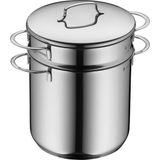Frefly Store Wmf Mini Makarna Tenceresi, 18 Cm, 3 L, Metal Kapaklı ve Süzgeç Sepetli, Cromargan® Yüksek Kaliteli Parlak Paslanmaz Çelik, Indüksiyon Uyumlu, Istiflenebilir