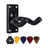 Frefly Store Xspring Gitar Tutucu, Gitar Duvara Montajlı Gitar Rafı, 4pcs Pick ile Gitar Askı Rafı, Gitar Duvara Montaj Askısı, Akustik Elektrik ve Bas Gitarlar Için Stand Gitar Askıları Kancaları - 10 x 10 cm - 0002R72