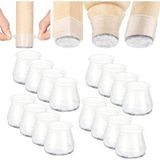 Frefly Store Yenigeldi 12 Adet (2-2.5 Cm) Yarı Saydam Silikon Keçeli Sandalye Ayağı Pabucu, Dayanaklı Zemin Koruyucu,