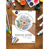 Frefly Store Yetişkinler Için Mandala Boyama Kitabı, Renkli Çiçekler - 41 Delft Blue