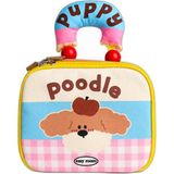 Frefly Store Yoyoso Kıvırcık Köpek Desenli Termal Beslenme Çantası Bej - 1 Adet - 18S-Siyah