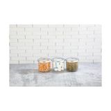 Frefly Store Yuvarlak Lüks Saklama Kabı, Krom Kapak 3X400 ml