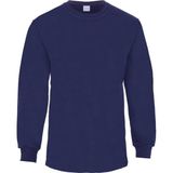 Frekans İş Güvenliği Bisiklet Yaka Lacivert Uzun Kollu Sweatshirt Pike Örme Iş Tişörtü