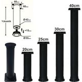 FREKANS Siyah Ayarlı Masa Ayağı 30 cm Metal Sehpa Ayağı (1 Adet)
