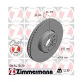 Fren Dıskı On Sol Bmw F10 F07 F11 F12 F01 Zımmermann 150.3478.20