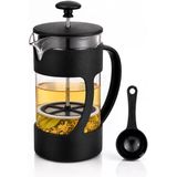 French Press 350Ml Kahve Makinesi, Kaşık Dahil Pot, Filtre Kahve Bitki Çayı Ihlamur Kuşburnu Sürahisi, Çay Demleme Seti