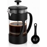 French Press 350ML - Kaşık Dahil Pot, Filtre Kahve Bitki Çayı Ihlamur Kuşburnu Sürahisi, Çay Demleme Seti - 001-Renkli