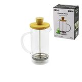 French Press Bambu Kapak 350Ml Cam Bitki Süzgeçi (2818)