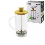 French Press Bambu Kapak 600Ml Cam Bitki Süzgeçi (2818)