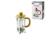 French Press Metal Kafes - Bambu Sap Bambu Kapak 350Ml Cam Bitki Süzgeçi (2818)