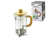 French Press Metal Kafes - Bambu Sap Bambu Kapak 600Ml Cam Bitki Süzgeçi (2818)