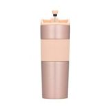 French Press Özellikli Çelik Termos 450 Ml ( Renk Seçenekli ) (Rose)