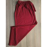 Fresco Scarfs Büyük Beden Bordo Pamuklu Likralı Viskon Ince Kapri Pijama Pantolon 3XL Günlük Kullanım İçin İdeal