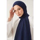 FRESCO SCARFS Kadın Tesettür Bambu Kraş Şal*lacivert