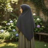 Fresco Scarfs Tesettür Hijab Mısır Medine Ipeği Eşarp 110x110 Antrasit
