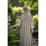 Fresco Scarfs Tesettür Hijab Mısır Medine Ipeği Eşarp 110x110 Bej
