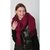 Fresco Scarfs Yumuşak Dokulu Renkli Desenli Atkı Şal Omuz Şalı Bordo