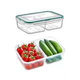 Fresh Box 2 Bölmeli Saklama Kabı 2000 Ml Hava Geçirmez Sıvı Sızdırmaz Beslenme Kabı Plastik Beyaz