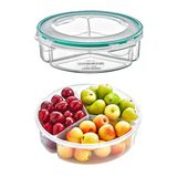 Fresh Box 3 Bölmeli Yuvarlak Saklama Kabı 1350 Ml Hava Geçirmez Sıvı Sızdırmaz Beslenme Kabı Plastik