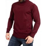 Fresh Moda Erkek Bordo Ince Yünlü Yarım Boğazlı Triko Baba Kazak - 2XL