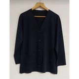 Fresh Moda Kadın Siyah Cepli Kısa Anne Penye Hırka - 2XL