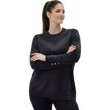 Fresh Moda Kadın Zarif Şık Model Zigzag Desenli Standart Merserize Genç Kazak - Siyah