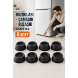 Fresh Moon Gri Beyaz Eşya Altlığı 8'li Mobilya Ayağı Çamaşır Bulaşık Makinesi Yükseltici Titreşim