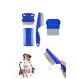 Fresh Moon Kedi Köpek Bit Tarağı Seti Paslanmaz Çelik Evcil Hayvan Tüy Temizleme Tarama Bakım Fırçaları