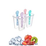Fresh Moon Meybuz Dondurma Kalıbı 4'lü Dondurmalık Pratik Dondurma Şekillendirici Renkli Çubuklu Buz Yapma Kabı