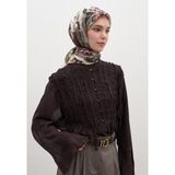 Fresh Scarfs Ditsy Leaves Desen Pamuklu Viskon Eşarp Bej
