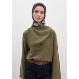 Fresh Scarfs Ditsy Leaves Desen Pamuklu Viskon Eşarp Mürdüm