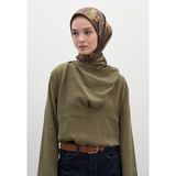 Fresh Scarfs Garden Joy Desen Pamuklu Viskon Eşarp Kahve