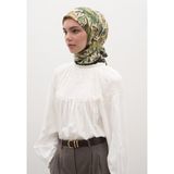 Fresh Scarfs Vintage Garden Desen Pamuklu Viskon Eşarp Yeşil