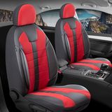 Fresh Start Audi E-Tron Uyumlu Lüx Deri Detaylı Oto Koltuk Kılıfı Ön Arka Takım Vista Serisi Siyah Kırmızı Fs - Siyah - Kırmızı
