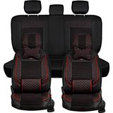 Fresh Start Citroen Nemo Lüx Deri Oto Koltuk Kılıfı Ön Arka Takım Siyah Kırmızı 2+1 - Siyah - Kırmızı