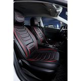 Fresh Start fiat Palio Uyumlu Lüx Deri Oto Koltuk Kılıfı Ön Arka Takım Sport Series Siyah Kırmızı - Siyah - Kırmızı