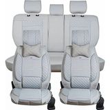 Fresh Start Ford Connect Lüx Deri Oto Koltuk Kılıfı Ön Arka Takım Açık Gri 2+1