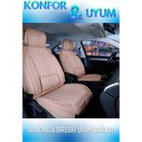 Fresh Start ford Focus 2 Uyumlu Lüks Deri Oto Koltuk Kılıfı Ön Arka Set Bej Marjinal Series Fs