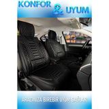 Fresh Start ford Focus 2 Uyumlu Lüks Deri Oto Koltuk Kılıfı Ön Arka Set Siyah Marjinal Series Fs