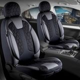 Fresh Start ford Focus 5 Uyumlu Deri Detaylı Oto Koltuk Kılıfı Ön Arka Set Cyrus Model Siyah Fs