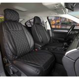 Fresh Start ford Focus 5 Uyumlu Yarı Deri Oto Koltuk Kılıfı Ön Arka Takım Tam Siyah