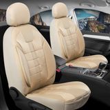 Fresh Start Seat Ibiza Eski Uyumlu Lüx Deri Detaylı Oto Koltuk Kılıfı Ön Arka Takım Vista Serisi Bej Fs