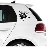 Fresh Volkswagen Sticker - 2 Adet Tuning Yapıştırma - Araba Motosiklet Cam Dolap Tablet Uyumlu - 14cm x 13cm - Siyah