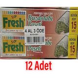 Fresh x 12 Paket Buzdolabı Poşeti Büyük Boy (4 Al 3 Öde)