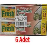 Fresh x 6 Paket Buzdolabı Poşeti Büyük Boy (4 Al 3 Öde)