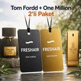 Freshair Lüks Parfüm Serisi 2'li Paket - Tom Fordd & One Million Esanslı Asma Araç Kokusu Seti - TOMFORDD/ONEMİLLİON